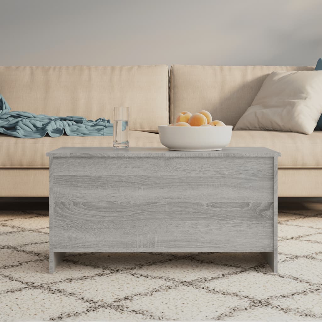Table basse sonoma gris 102x55,5x52,5 cm bois d'ingénierie - XIOS
