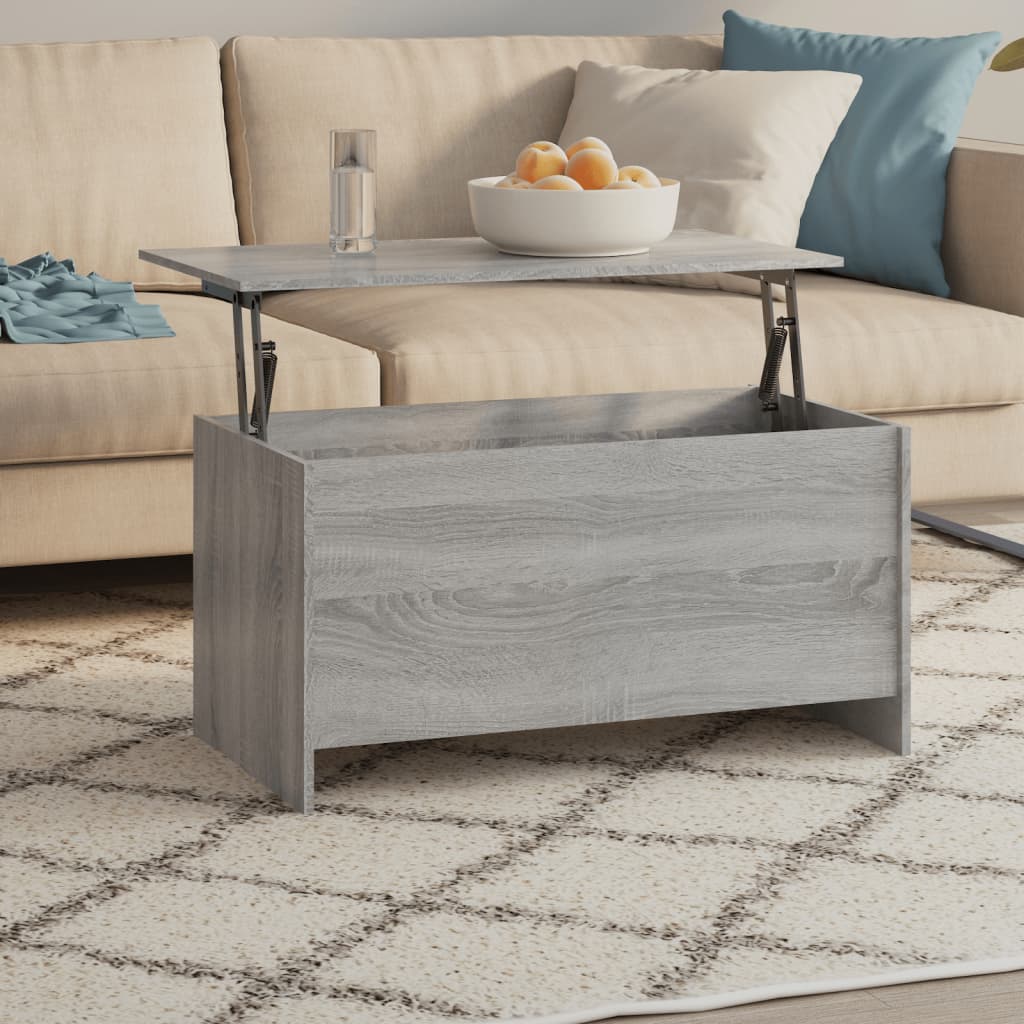 Table basse sonoma gris 102x55,5x52,5 cm bois d'ingénierie - XIOS