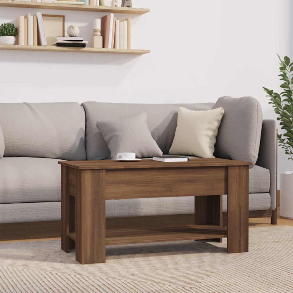 Table basse Chêne marron 101x49x52 cm Bois d'ingénierie - XIOS