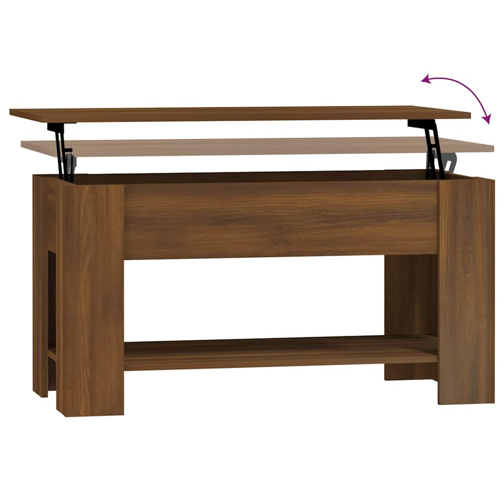 Table basse Chêne marron 101x49x52 cm Bois d'ingénierie - XIOS