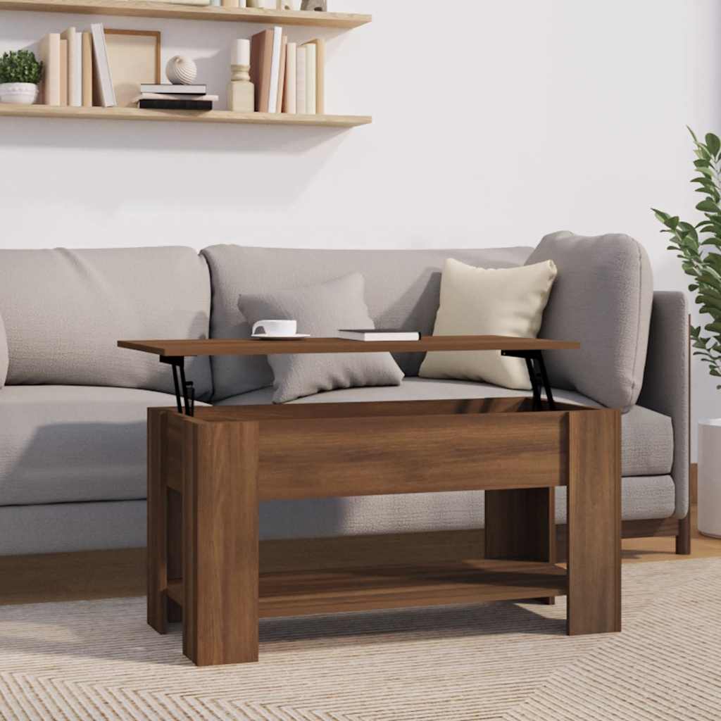 Table basse Chêne marron 101x49x52 cm Bois d'ingénierie - XIOS