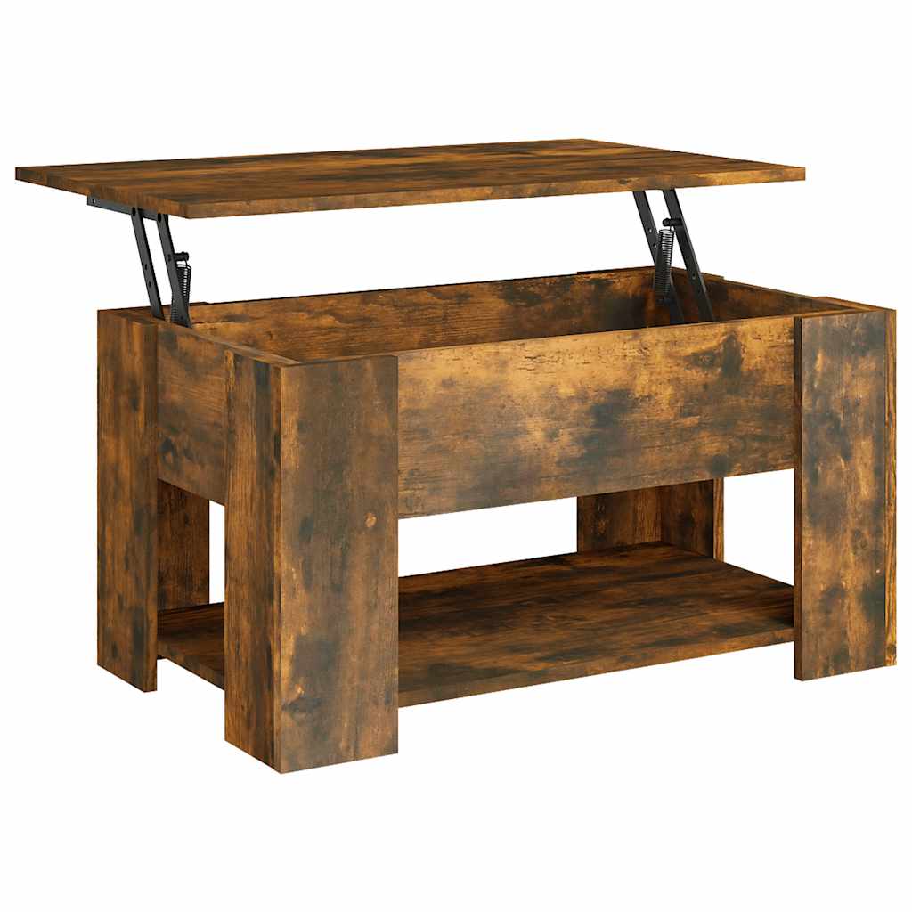 Table basse Chêne fumé 79x49x41 cm Bois d'ingénierie - XIOS