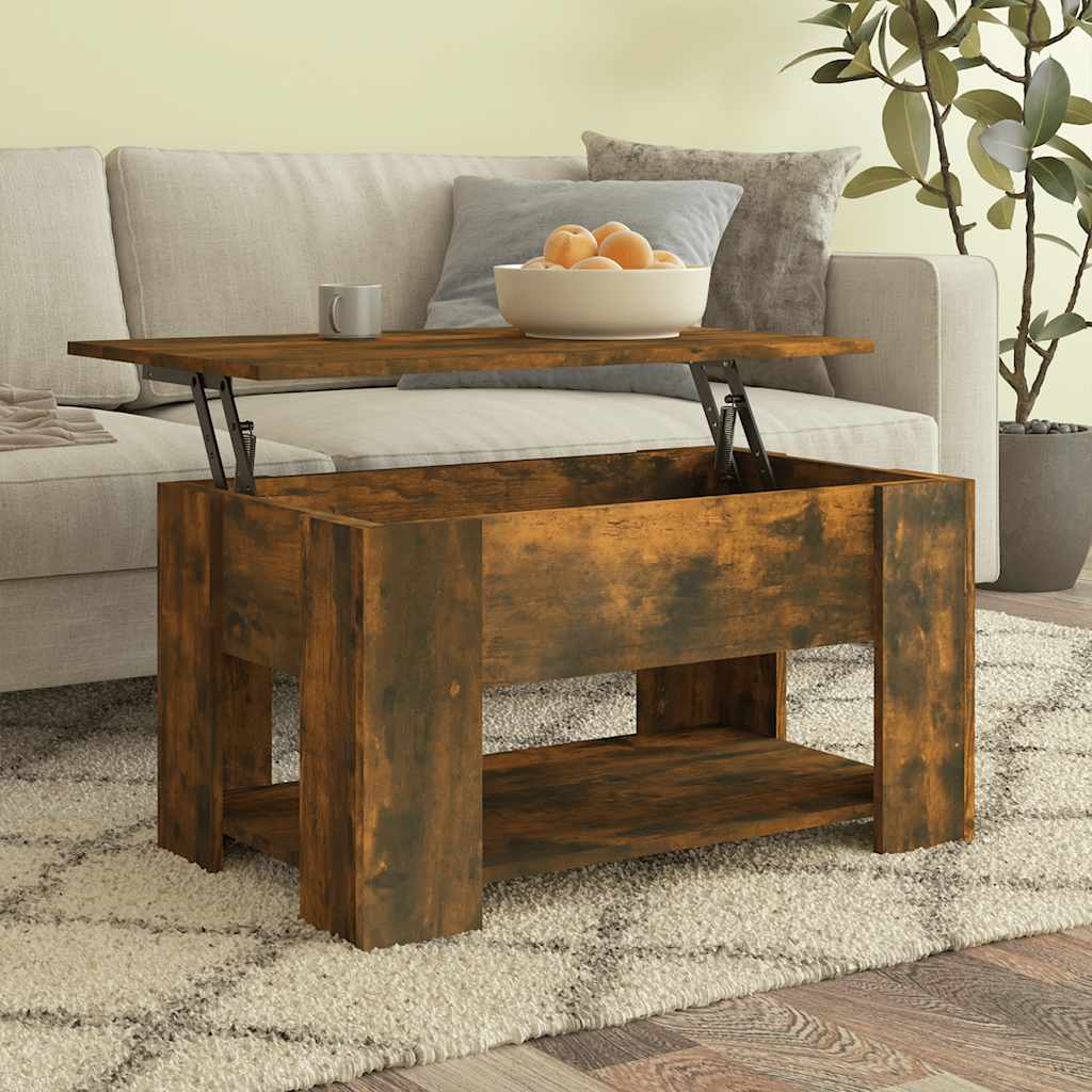Table basse Chêne fumé 79x49x41 cm Bois d'ingénierie - XIOS