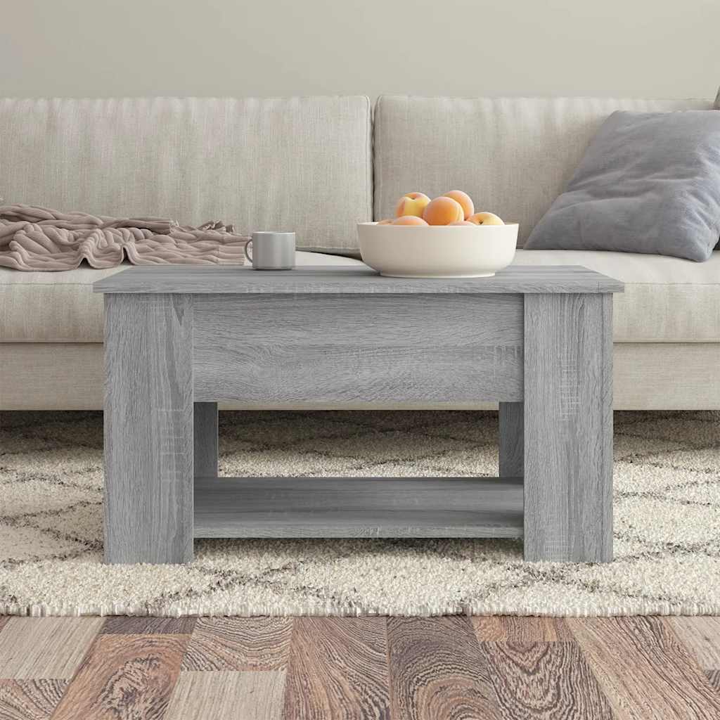 Table basse Sonoma gris 79x49x41 cm Bois d'ingénierie - XIOS