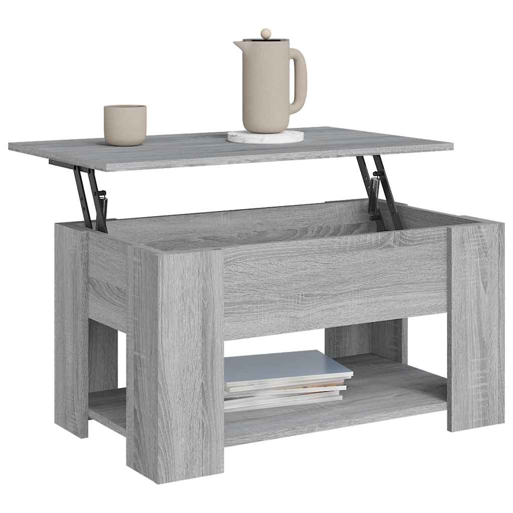 Table basse Sonoma gris 79x49x41 cm Bois d'ingénierie - XIOS