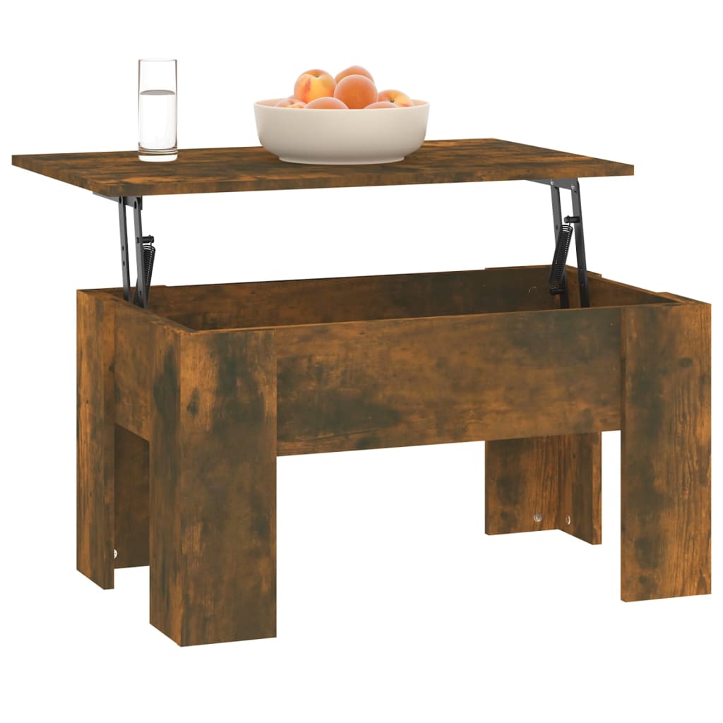Table basse Chêne fumé 79x49x41 cm Bois d'ingénierie - XIOS
