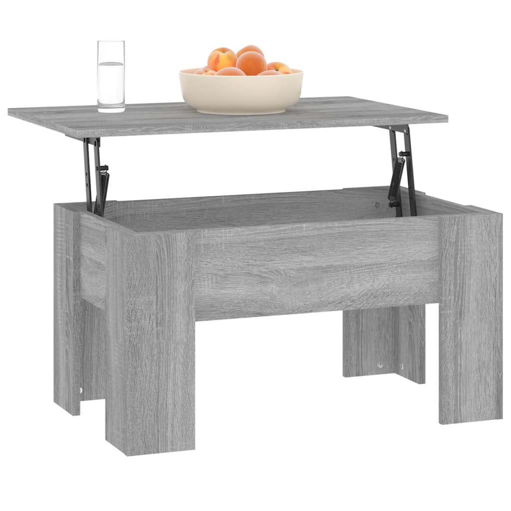Table basse Sonoma gris 79x49x41 cm Bois d'ingénierie - XIOS