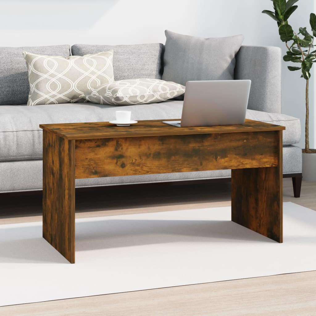 Table basse Chêne fumé 102x50,5x52,5 cm Bois d'ingénierie - XIOS