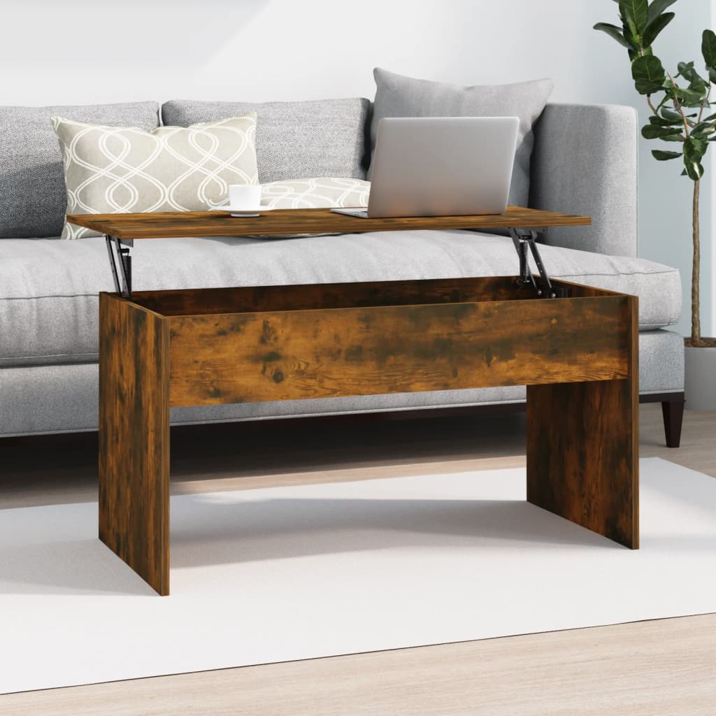 Table basse Chêne fumé 102x50,5x52,5 cm Bois d'ingénierie - XIOS