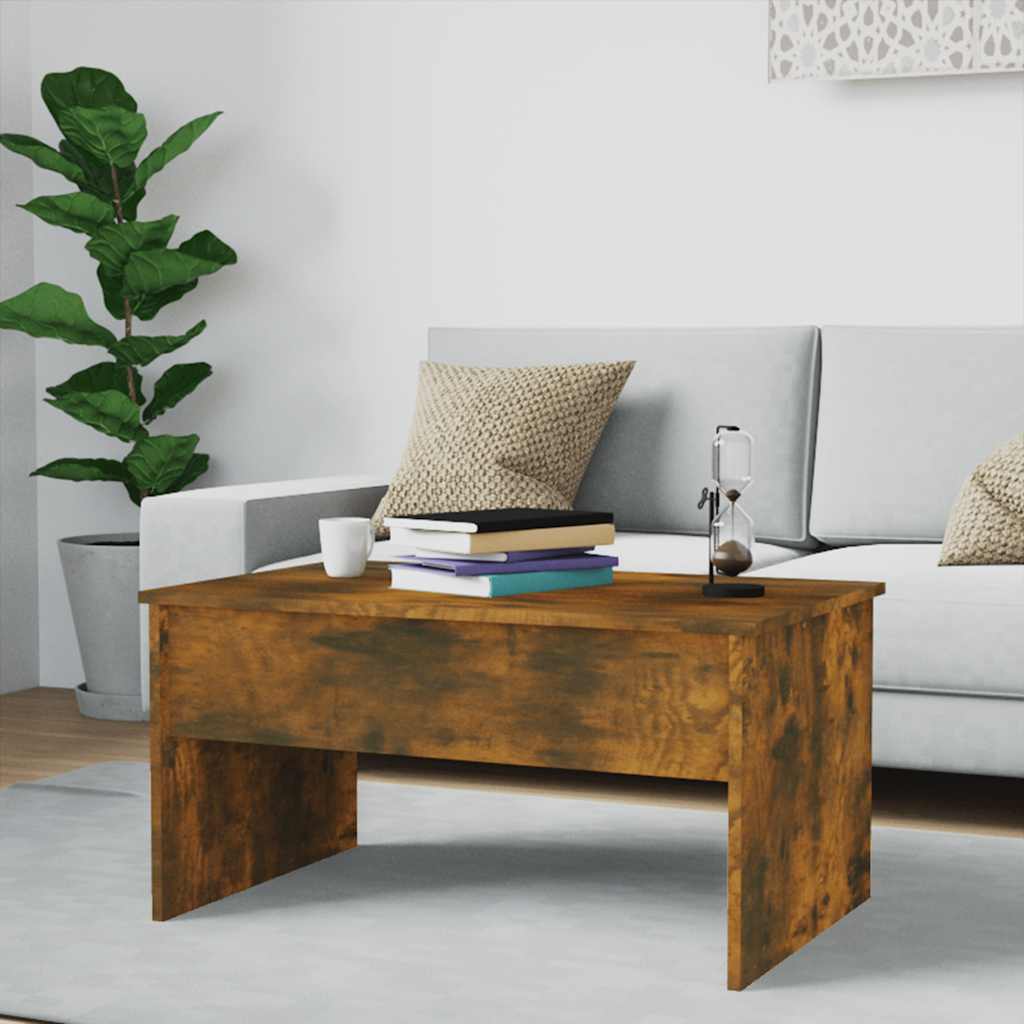 Table basse Chêne fumé 80x50,5x41,5 cm Bois d'ingénierie - XIOS