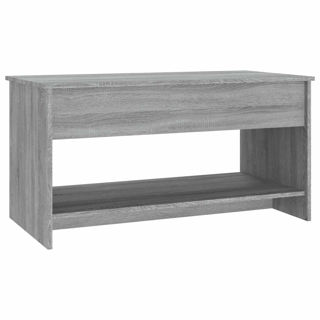 Table basse sonoma gris 102x50x52,5 cm bois d'ingénierie - XIOS