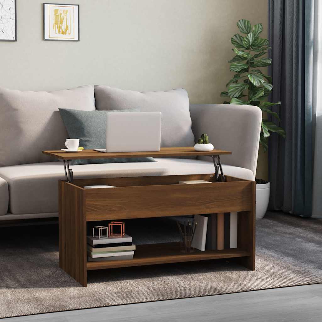 Table basse Chêne marron 102x50x52,5 cm Bois d'ingénierie - XIOS