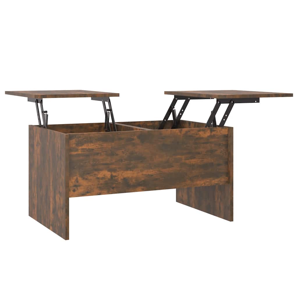 Table basse chêne fumé 80x50x42,5 cm bois d'ingénierie - XIOS