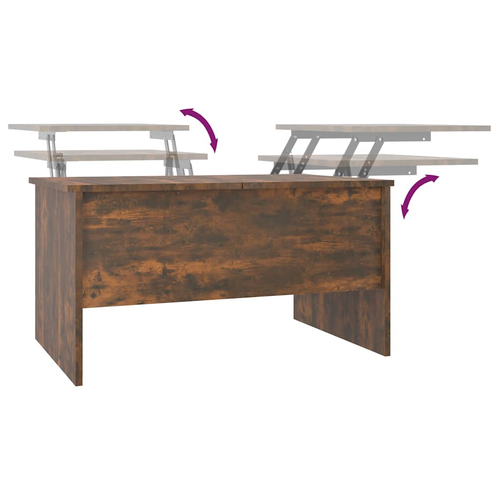 Table basse chêne fumé 80x50x42,5 cm bois d'ingénierie - XIOS