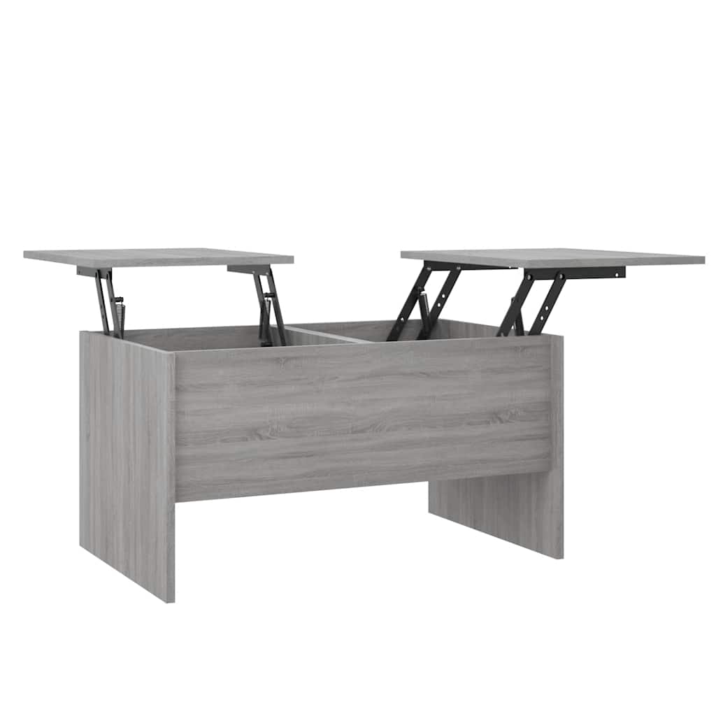 Table basse sonoma gris 80x50x42,5 cm bois d'ingénierie - XIOS