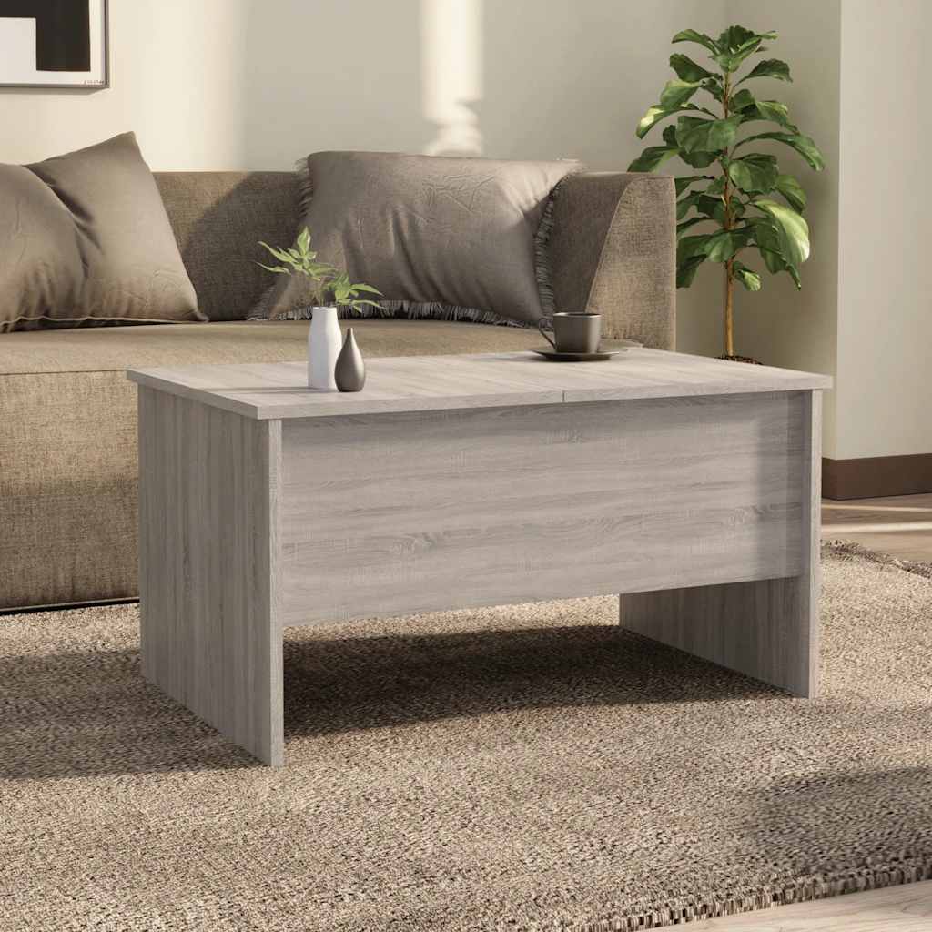 Table basse sonoma gris 80x50x42,5 cm bois d'ingénierie - XIOS