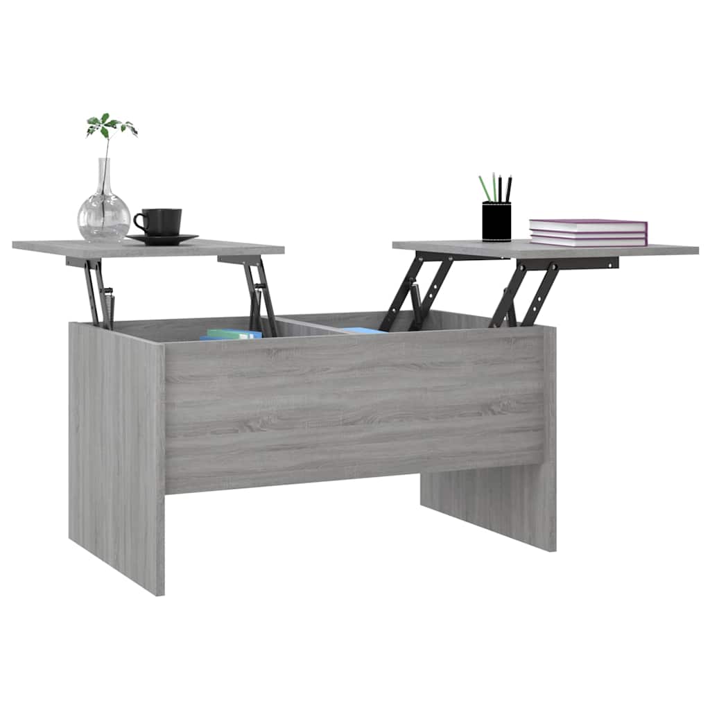 Table basse sonoma gris 80x50x42,5 cm bois d'ingénierie - XIOS