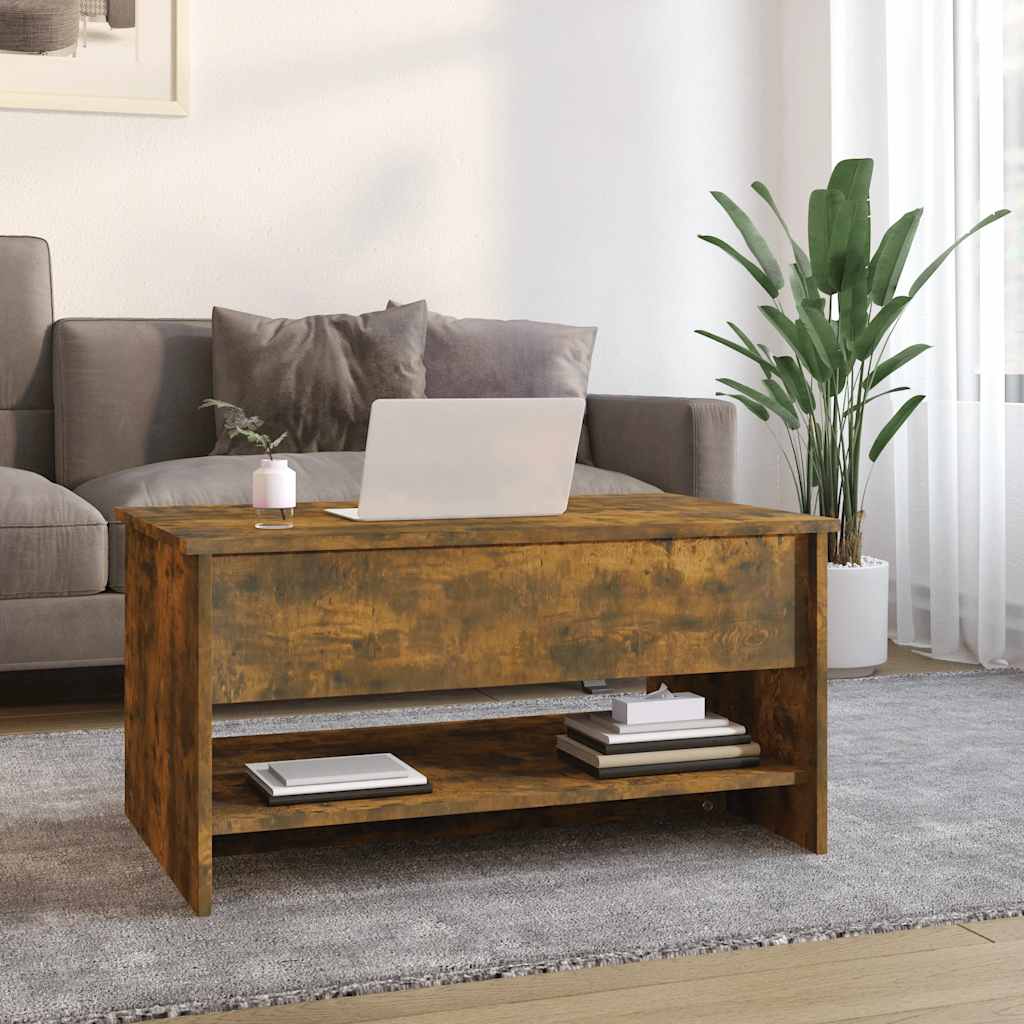 Table basse Chêne fumé 80x50x40 cm Bois d'ingénierie - XIOS