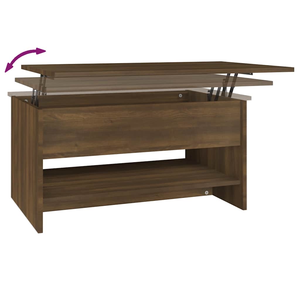 Table basse Chêne marron 80x50x40 cm Bois d'ingénierie - XIOS