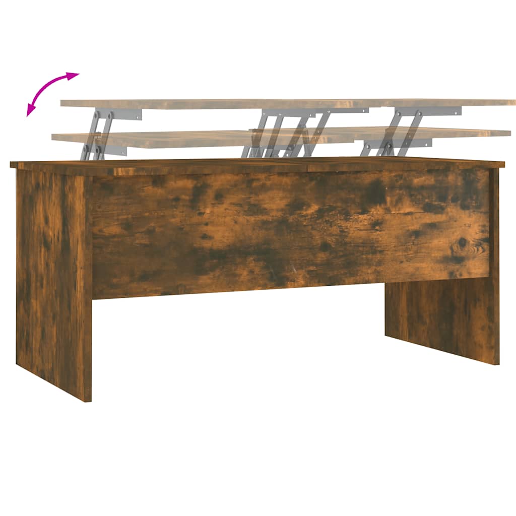 Table basse Chêne fumé 102x50,5x46,5 cm Bois d'ingénierie - XIOS