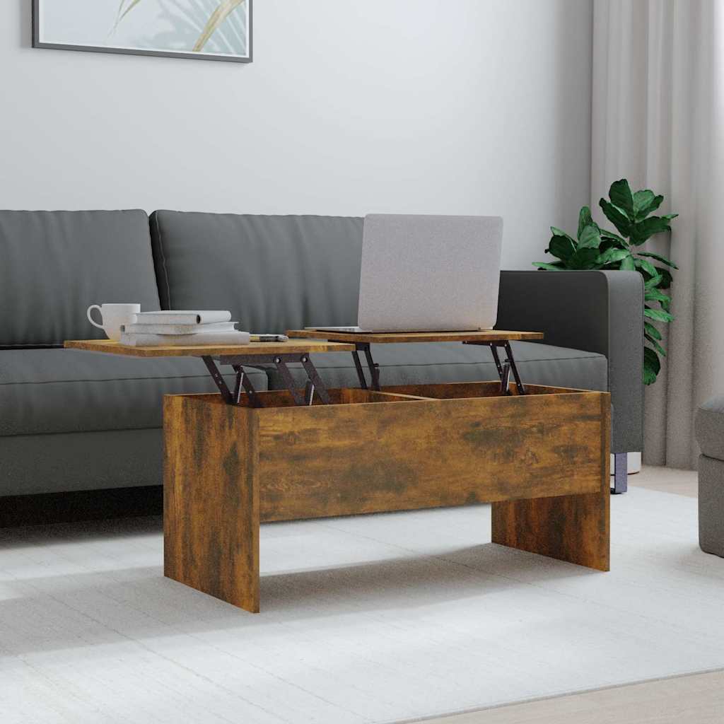 Table basse Chêne fumé 102x50,5x46,5 cm Bois d'ingénierie - XIOS