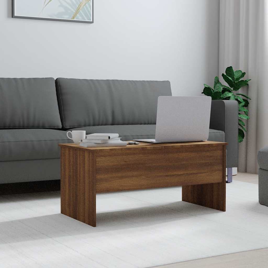 Table basse Chêne marron 102x50,5x46,5 cm Bois d'ingénierie - XIOS