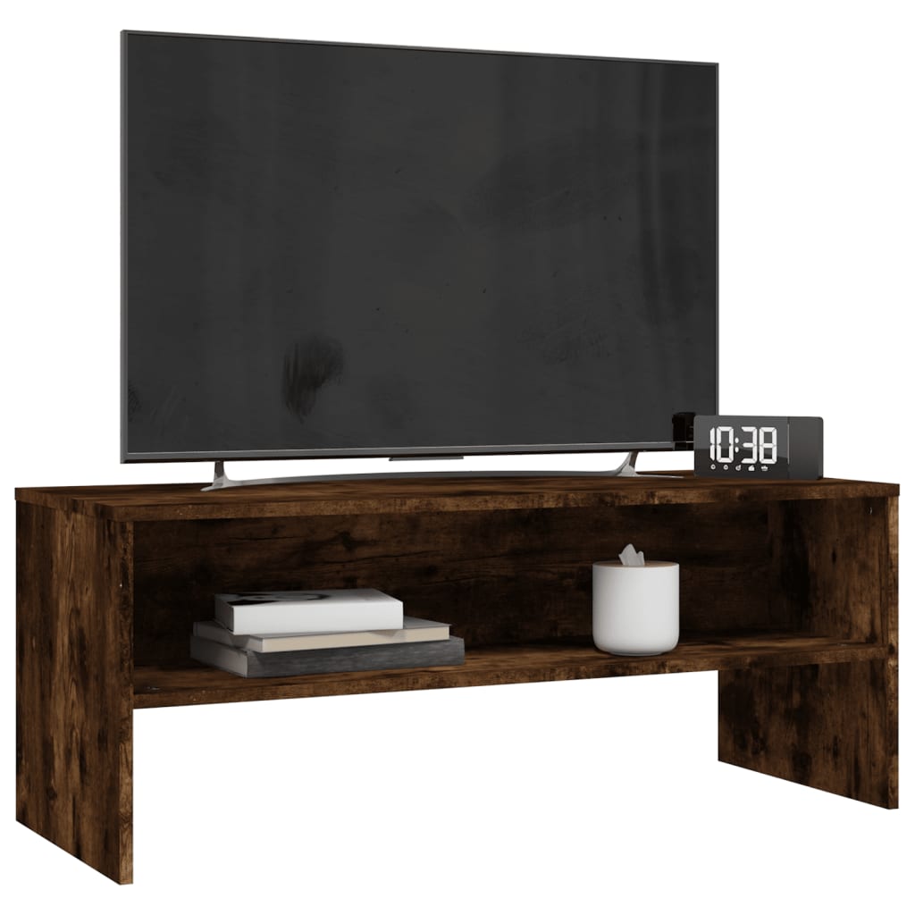 Meuble TV Chêne fumé 100x40x40 cm Bois d'ingénierie - XIOS