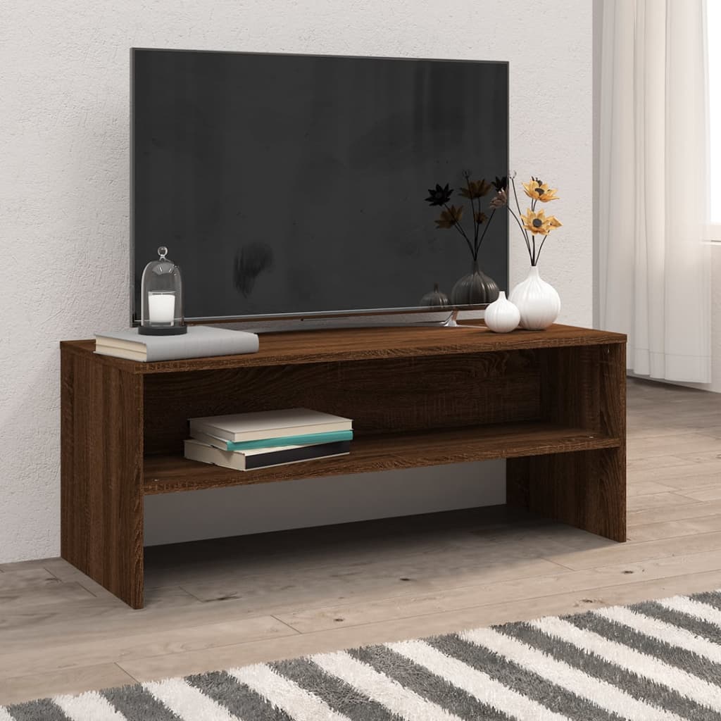 Meuble TV Chêne marron 100x40x40 cm Bois d'ingénierie - XIOS