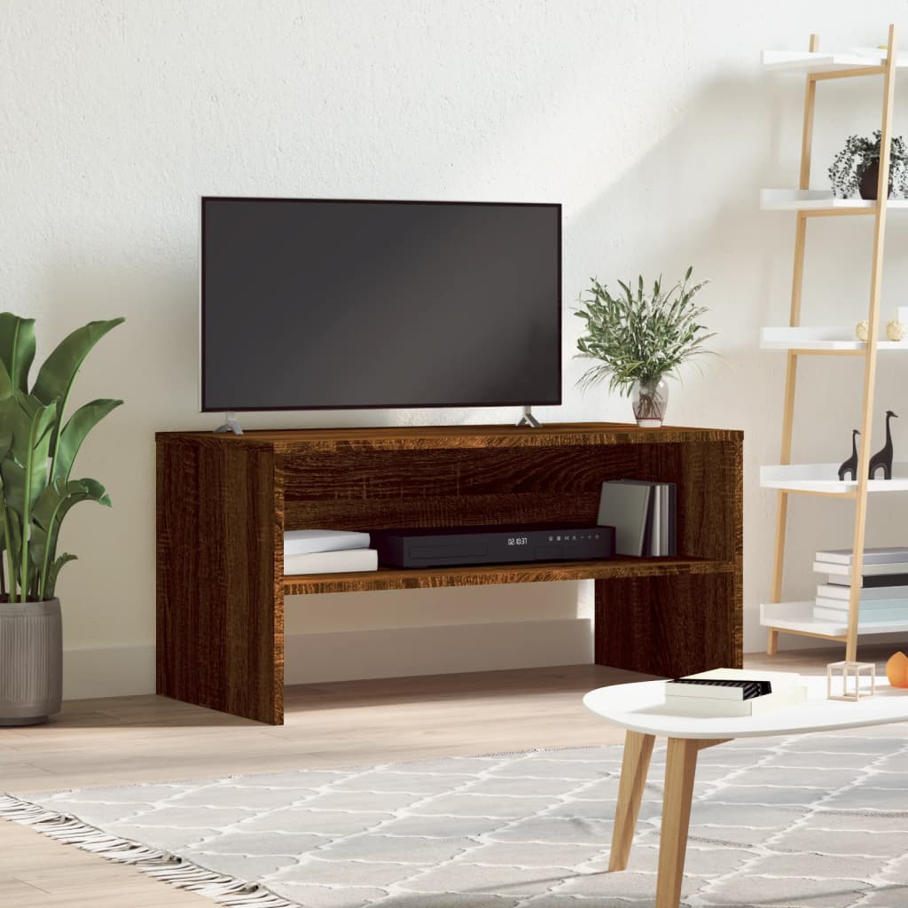 Meuble TV chêne marron 80x40x40 cm bois d'ingénierie - XIOS