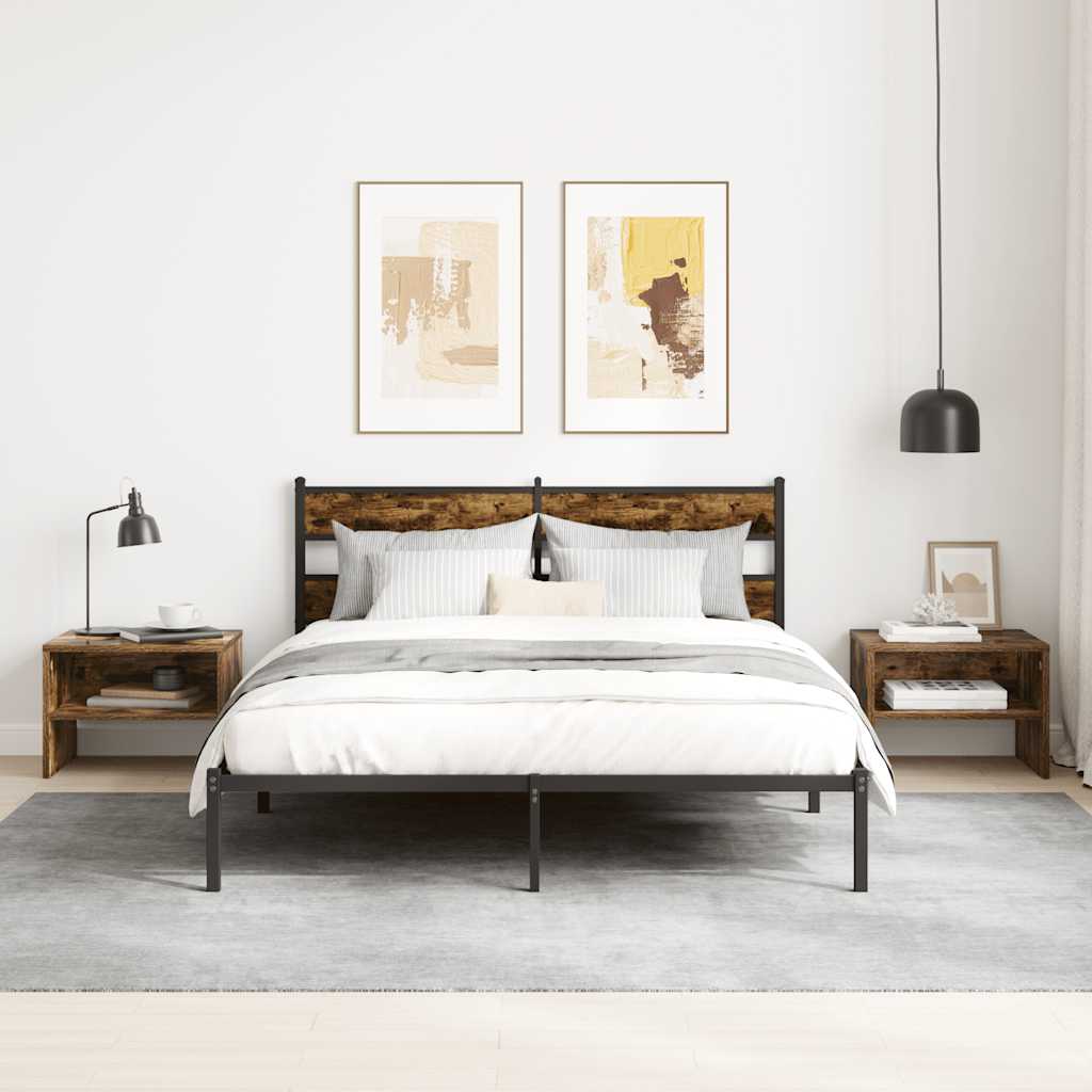 Table de chevet Chêne fumé 40x30x30 cm Bois d'ingénierie - XIOS