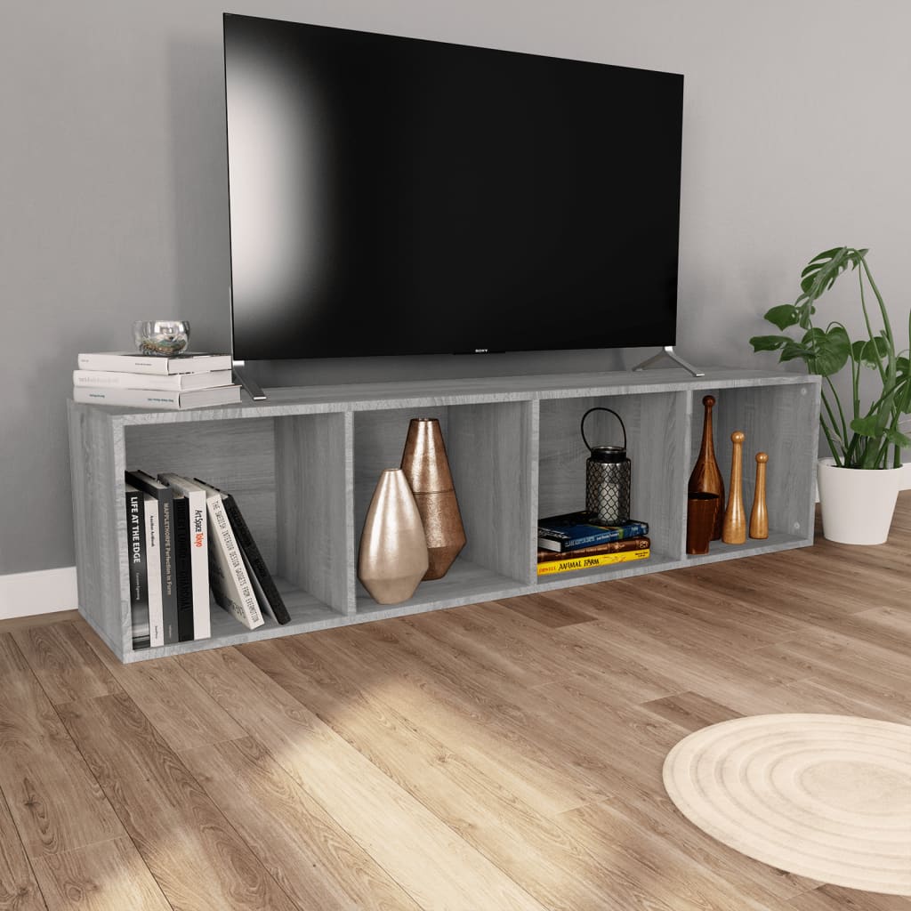Bibliothèque/Meuble TV Sonoma gris 36x30x143 cm - XIOS