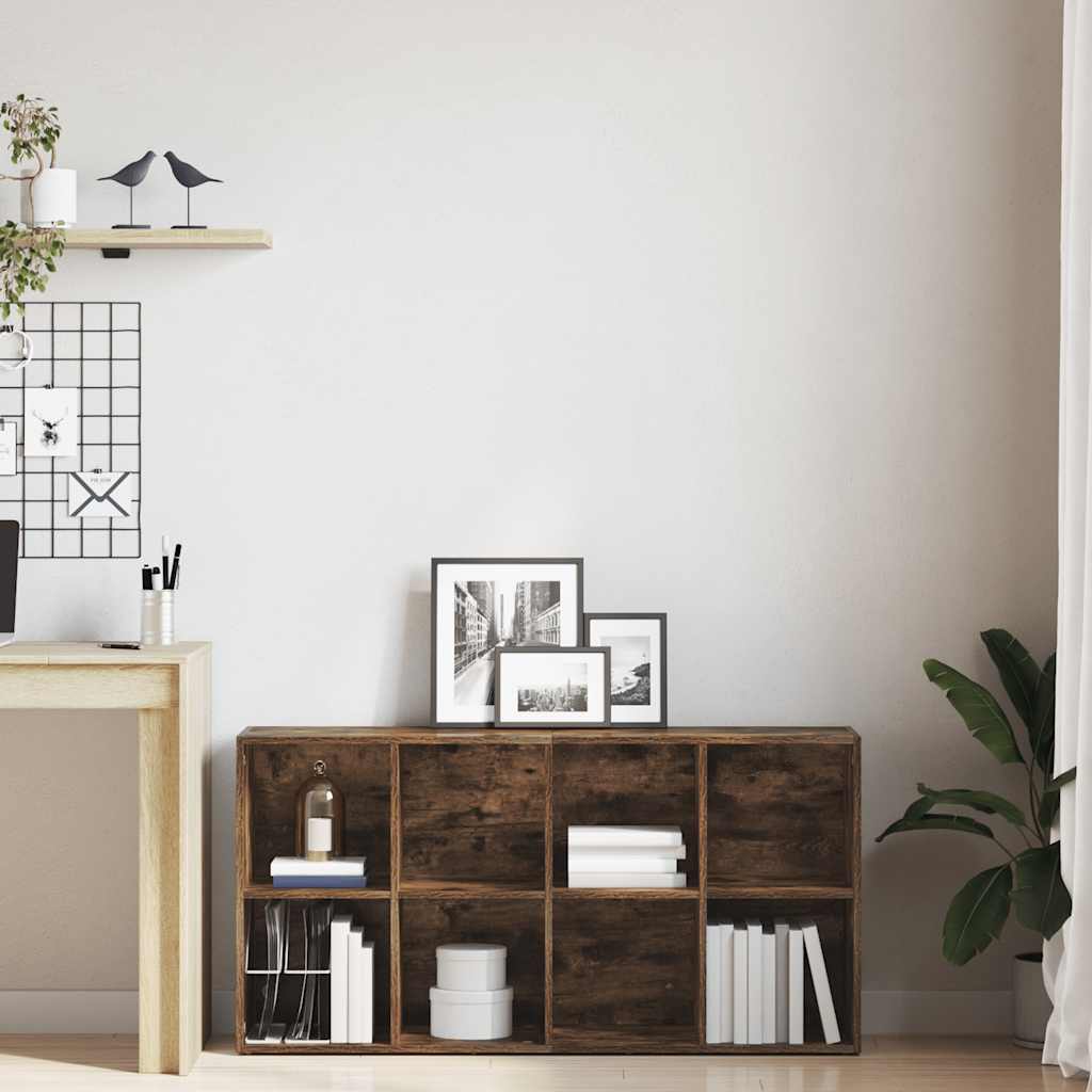 Bibliothèque/Buffet Chêne fumé 66x30x130 cm Bois d'ingénierie