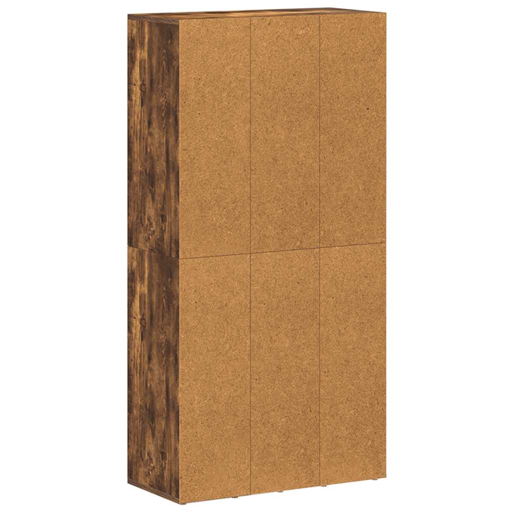 Bibliothèque/Buffet Chêne fumé 66x30x130 cm Bois d'ingénierie