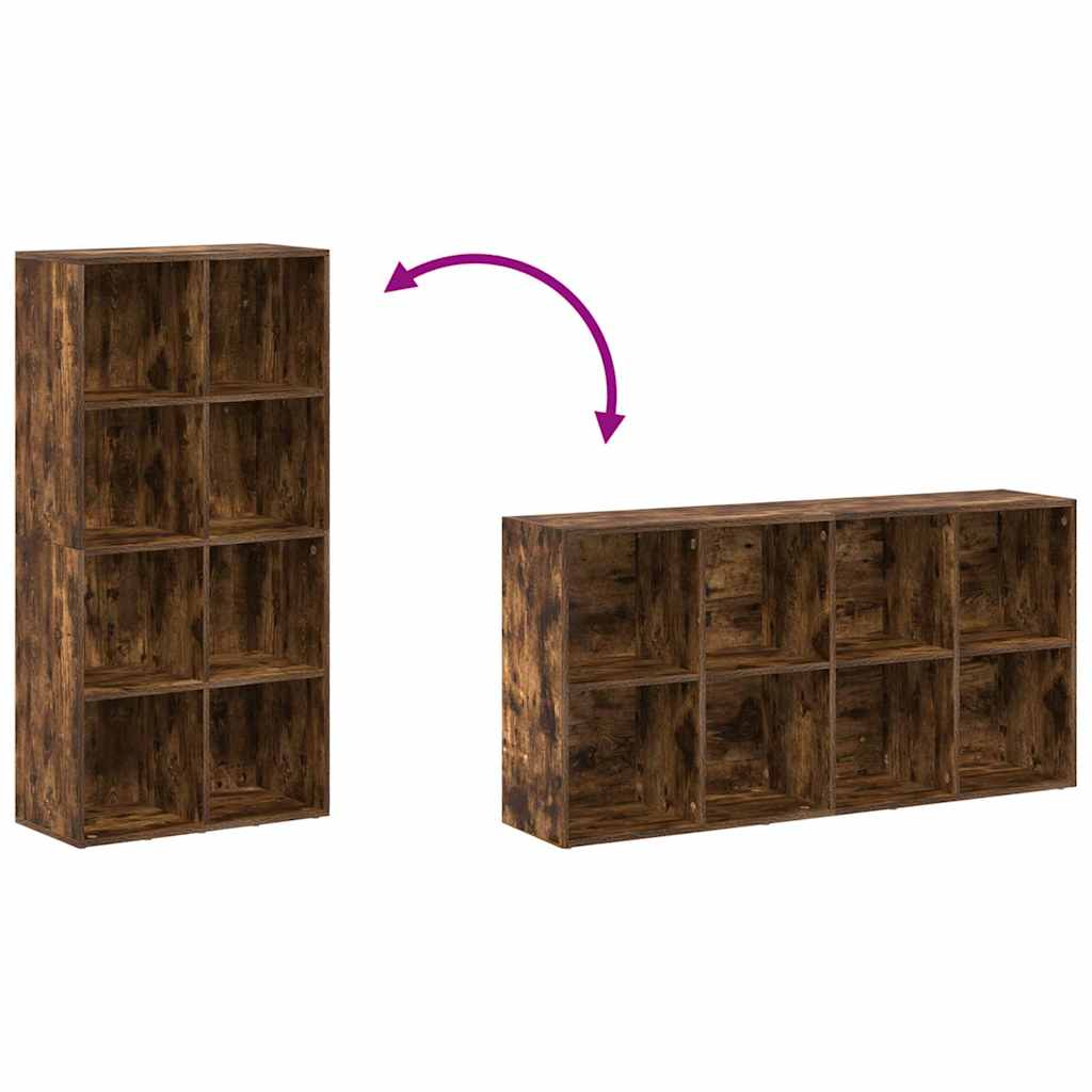 Bibliothèque/Buffet Chêne fumé 66x30x130 cm Bois d'ingénierie