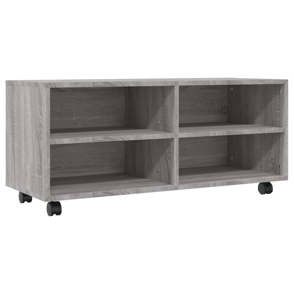 Meuble TV sur roulettes Sonoma gris 90x35x35 cm Bois ingénierie - XIOS