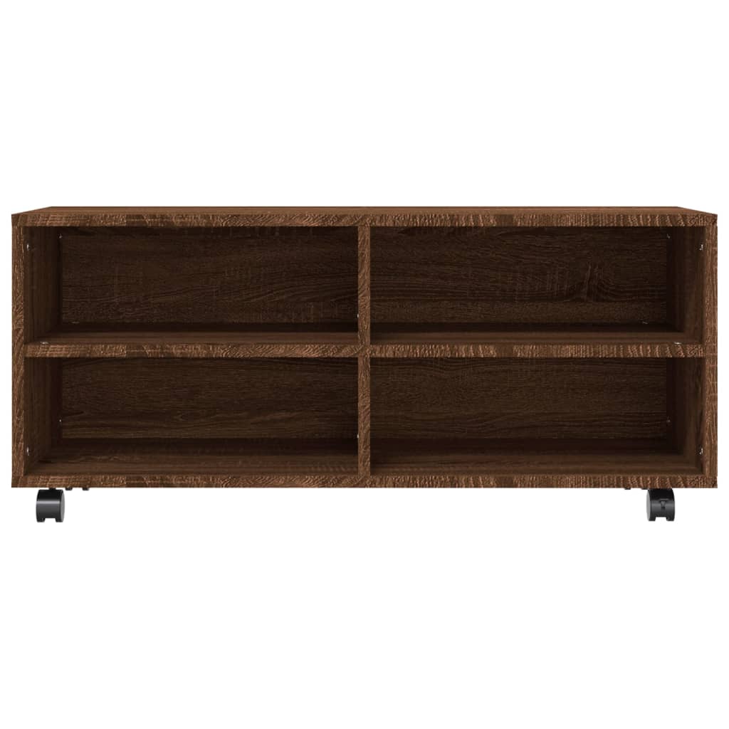Meuble TV sur roulettes Chêne marron 90x35x35cm Bois ingénierie - XIOS