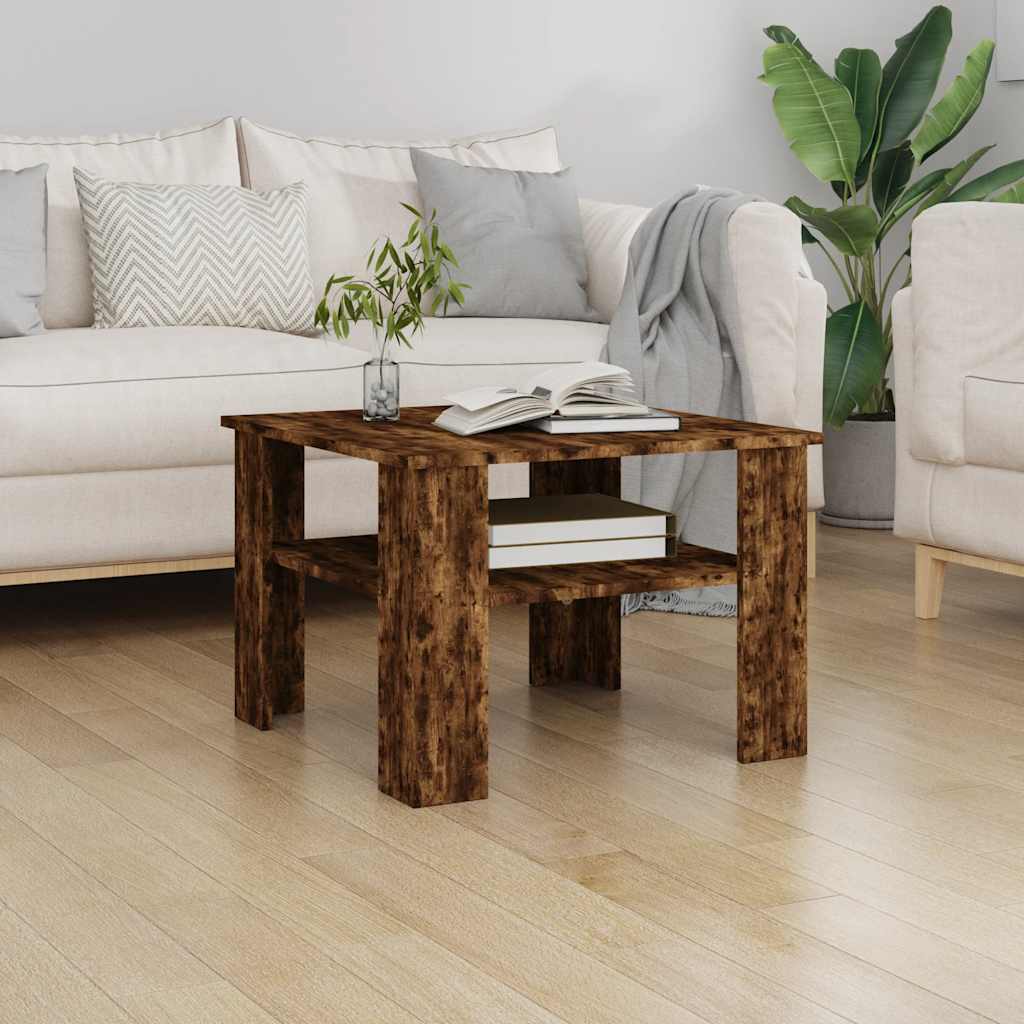 Table basse Chêne fumé 60x60x42 cm Bois d'ingénierie - XIOS