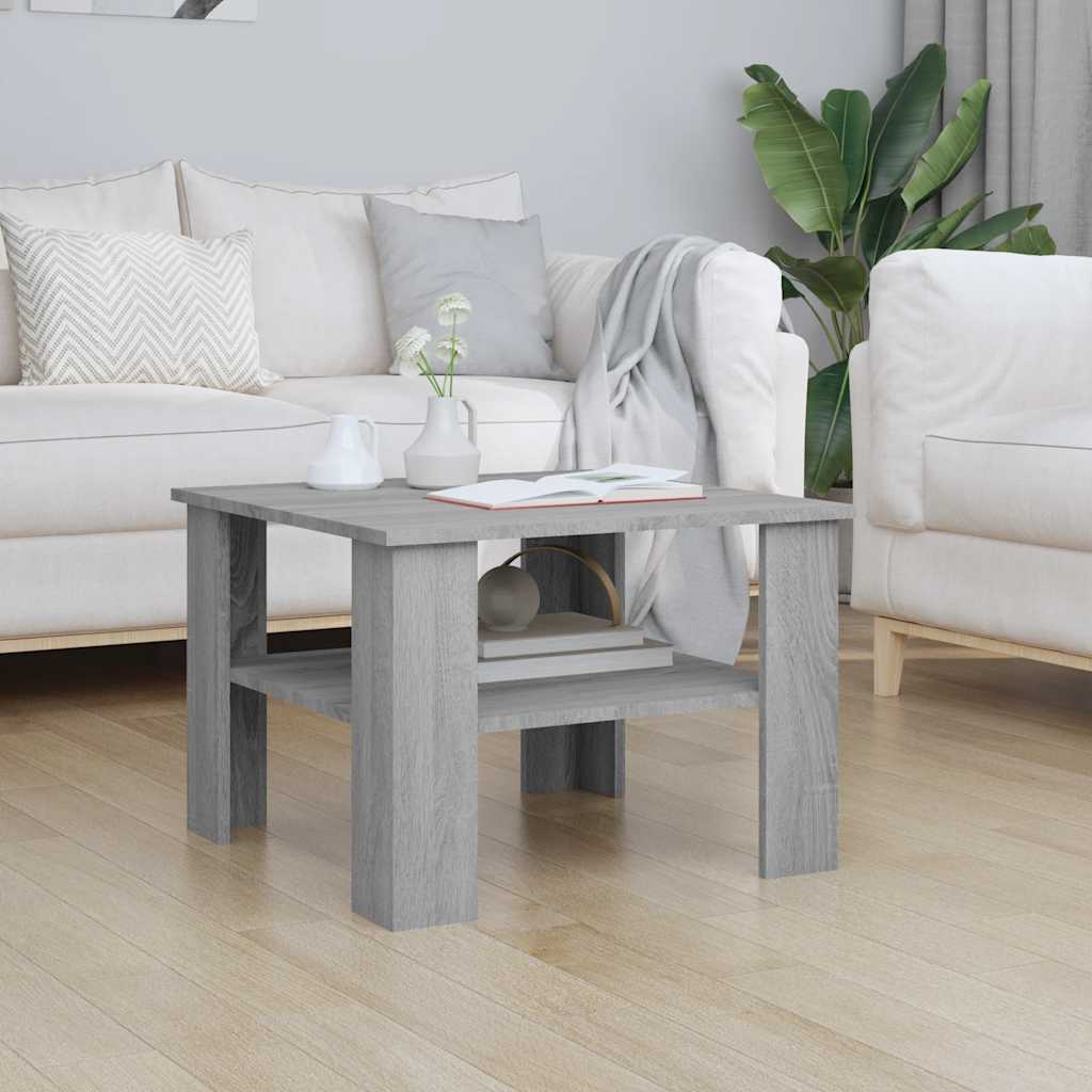 Table basse Sonoma gris 60x60x42 cm Bois d'ingénierie - XIOS