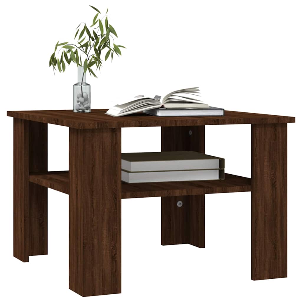 Table basse Chêne marron 60x60x42 cm Bois d'ingénierie - XIOS
