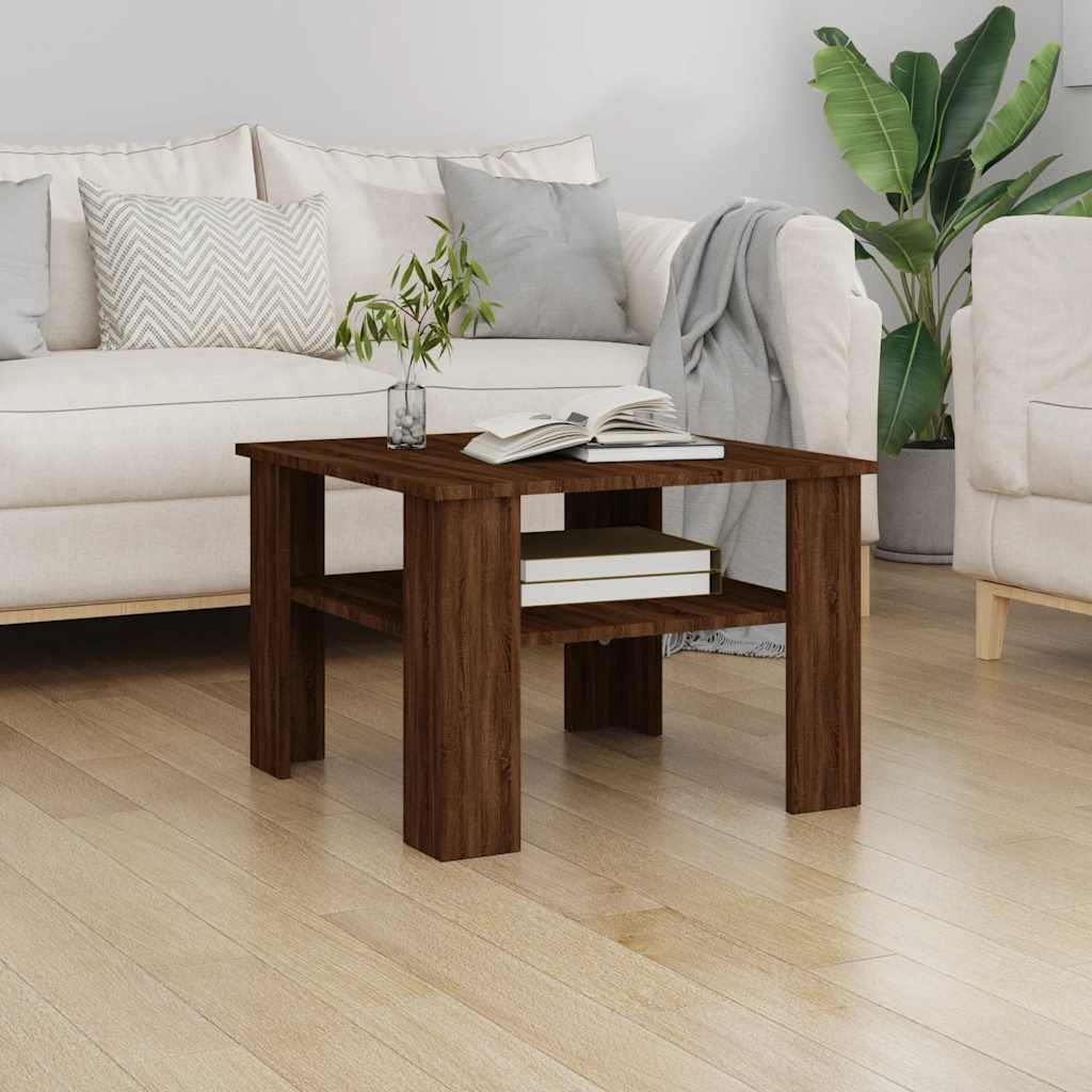 Table basse Chêne marron 60x60x42 cm Bois d'ingénierie - XIOS