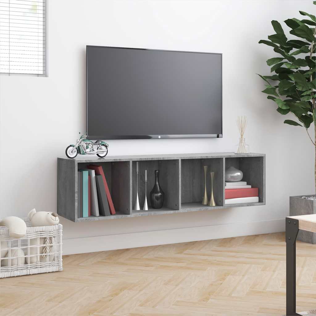 Bibliothèque/Meuble TV Sonoma gris 143x30x36cm Bois ingénierie - XIOS