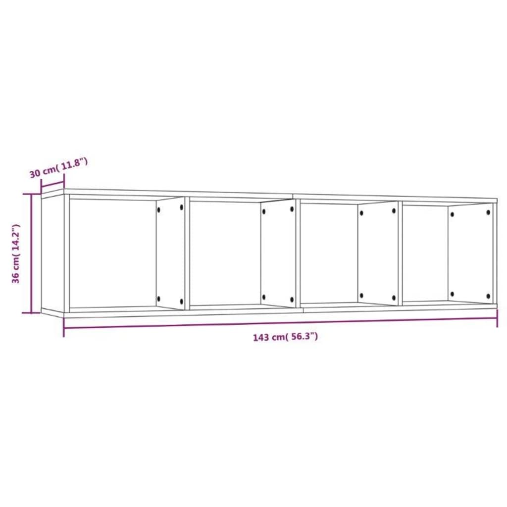 Bibliothèque/Meuble TV Sonoma gris 143x30x36cm Bois ingénierie - XIOS