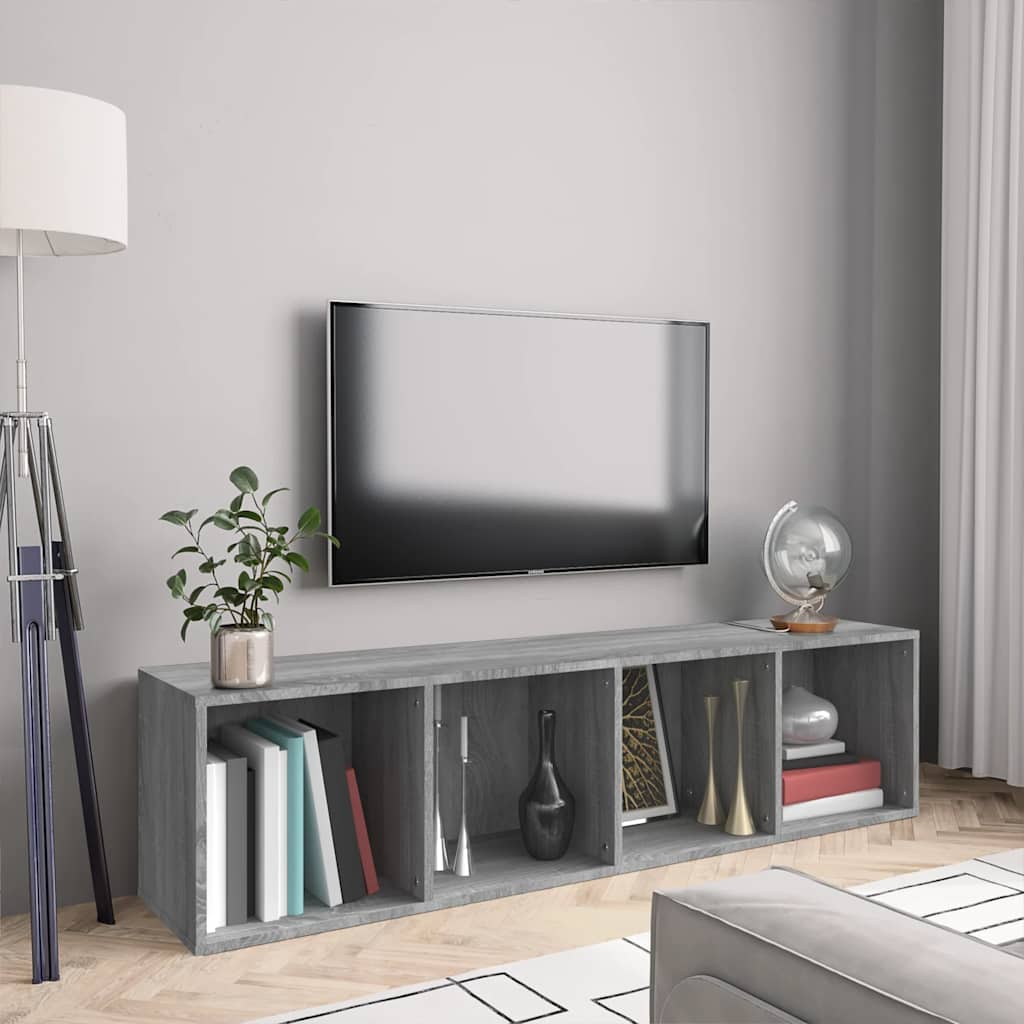 Bibliothèque/Meuble TV Sonoma gris 143x30x36cm Bois ingénierie - XIOS