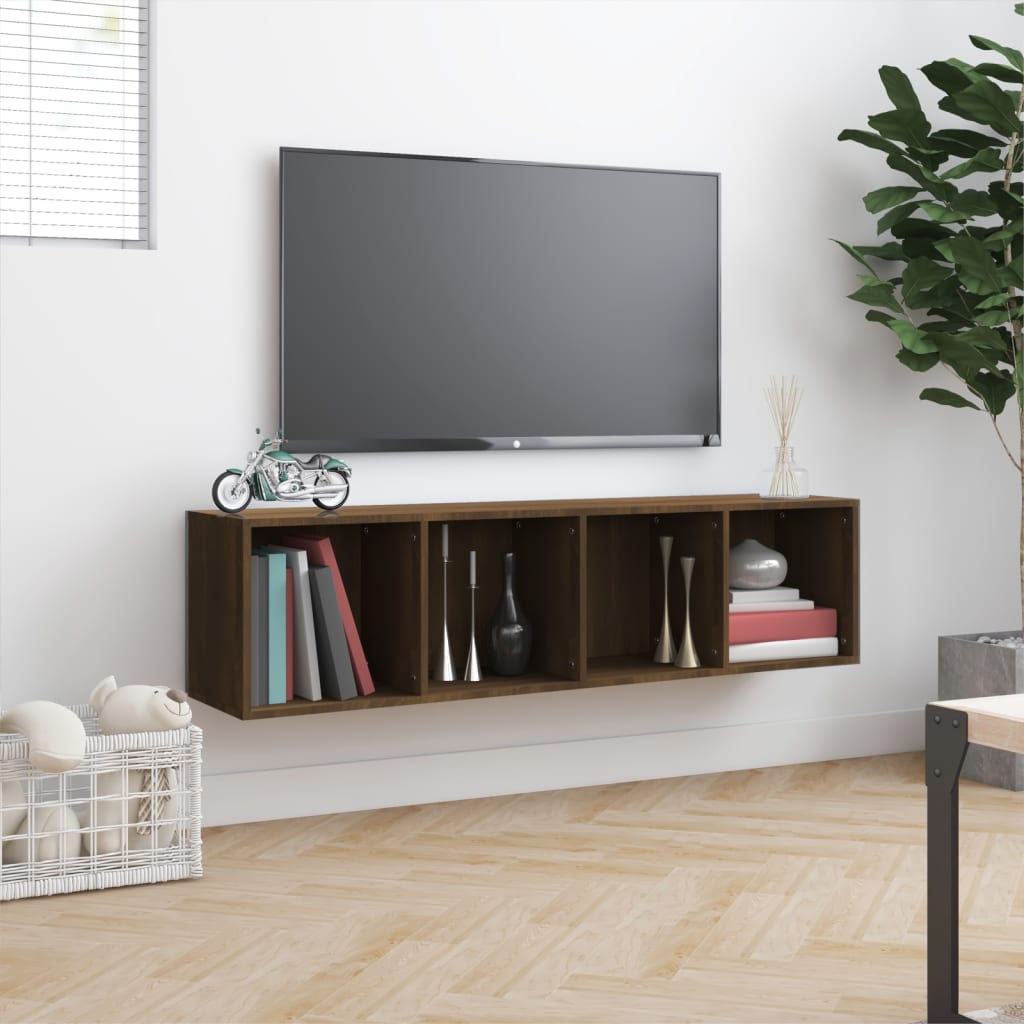 Bibliothèque/Meuble TV Chêne marron 143x30x36cm Bois ingénierie - XIOS