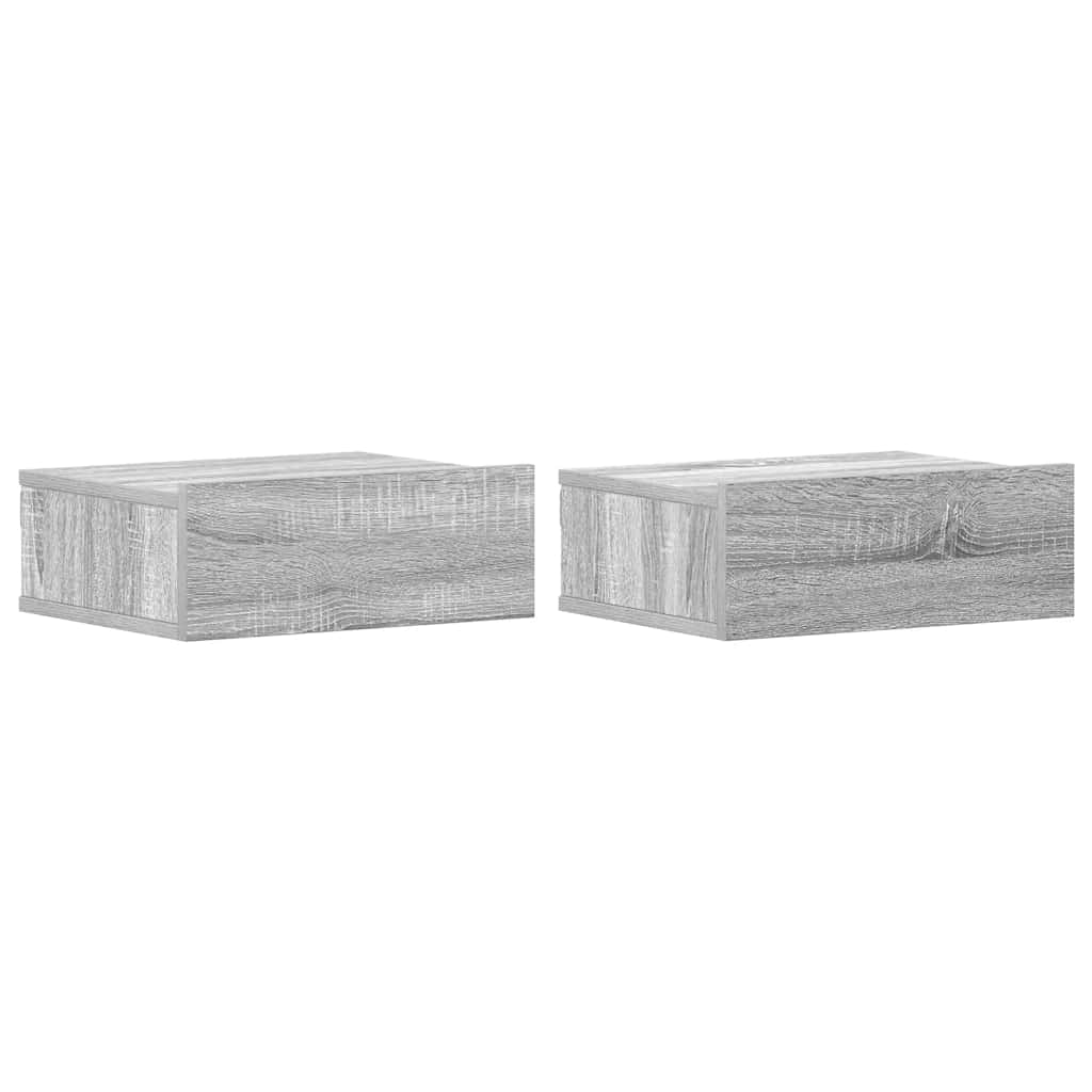 Tables de chevet flottantes 2 pcs Sonoma gris 40x30x15 cm - XIOS