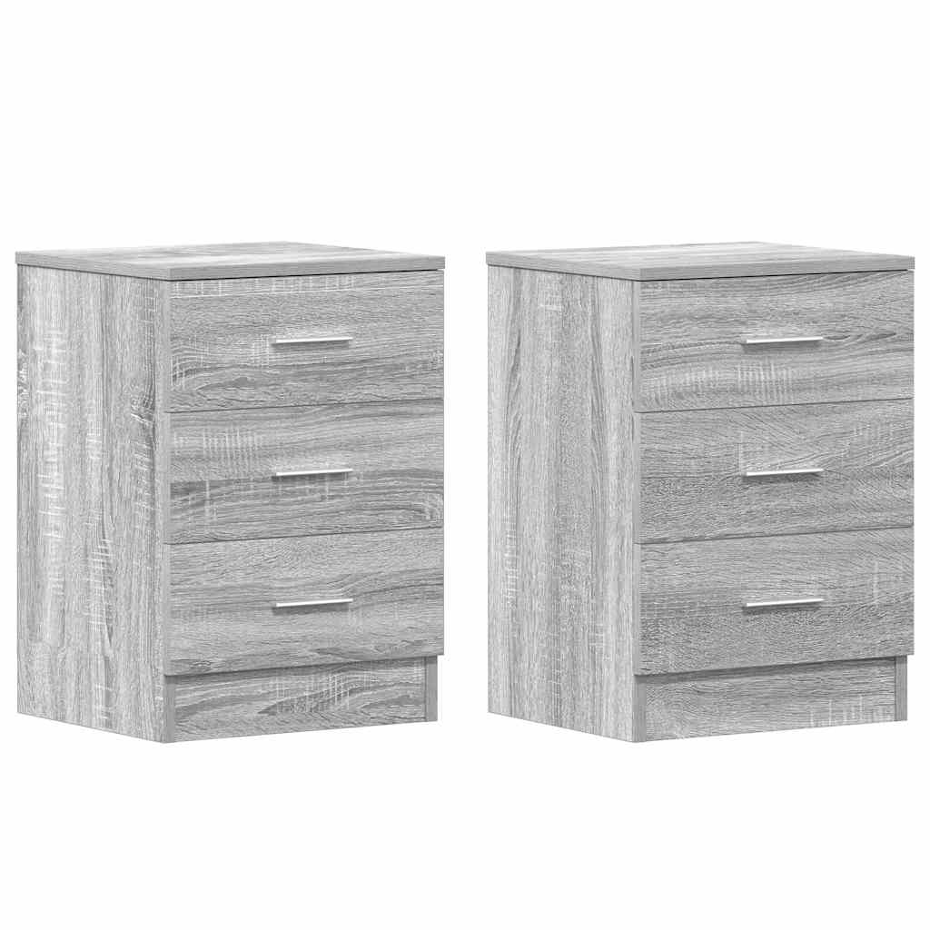 Tables de chevet 2 pcs Sonoma gris 38x35x56cm Bois d'ingénierie - XIOS