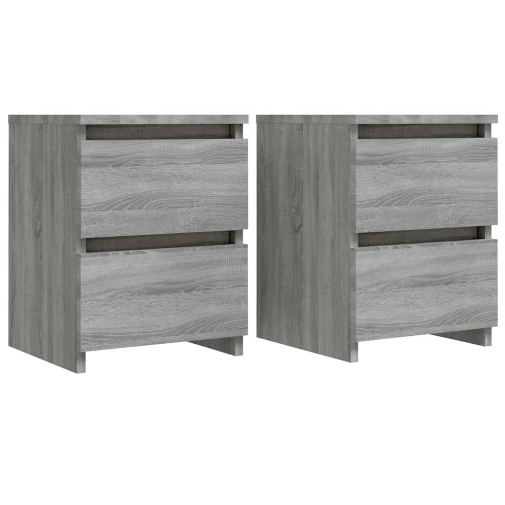 Tables de chevet 2 pcs Gris Sonoma 30x30x40 cm Bois d'ingénierie - XIOS