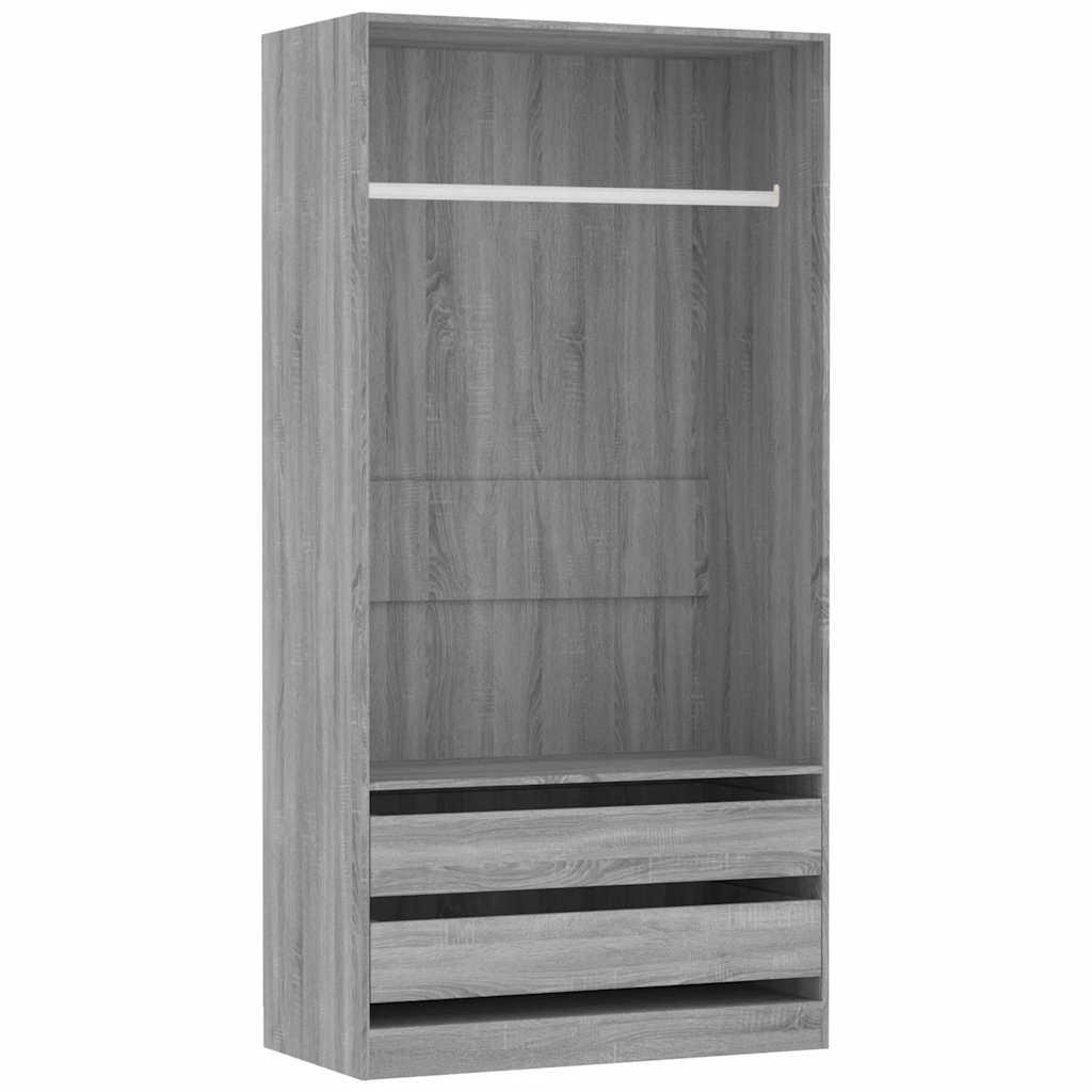 Garde-robe Sonoma gris 100x50x200 cm Bois d'ingénierie - XIOS