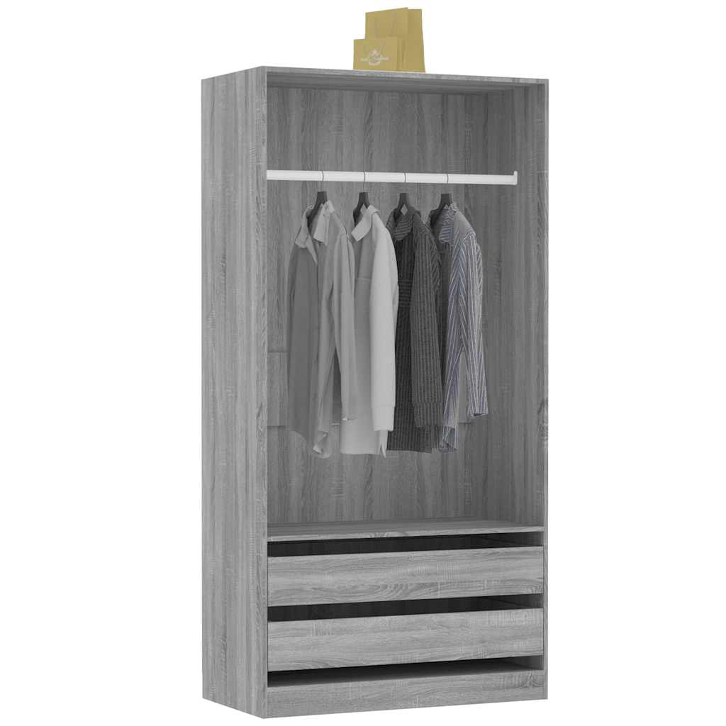 Garde-robe Sonoma gris 100x50x200 cm Bois d'ingénierie - XIOS