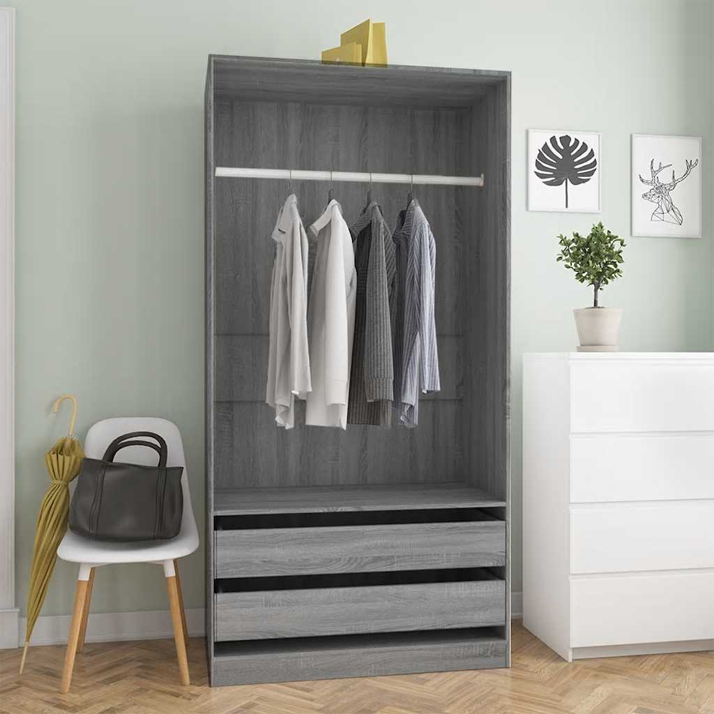 Garde-robe Sonoma gris 100x50x200 cm Bois d'ingénierie - XIOS